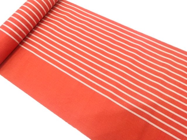 アンティーク　縞模様織り出し　八寸帯地反物